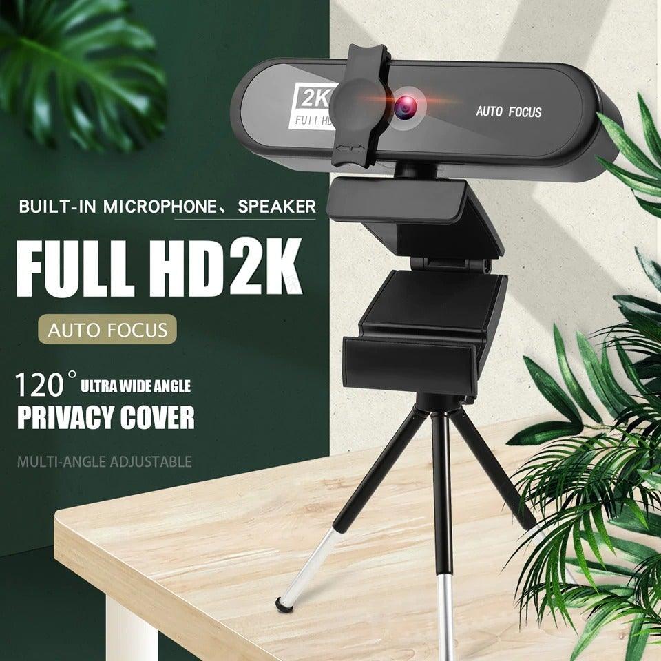 2K 4K Pc Webcam With Gift Tripod Autofocus Usb Web Camera Laptop Mini Camera 1080P with Microphone For Full Widescreen Laptop USB Webcams Privacy Shutter Tripod Desktop Notebook Webcam Video Calling Recording Webcam