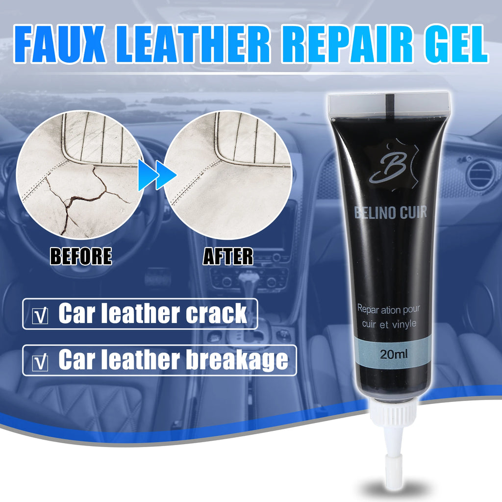 X Autohaux 20ml Car Care Liquid Faux Leather Skin Refurbish Repair Gel Auto Seat Coats Scratch Cracks Restoration for Car