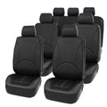 Universal Car Seat Cover 7 Seat Leather Full Seat Covers for Sedans SUV Auto Black Color