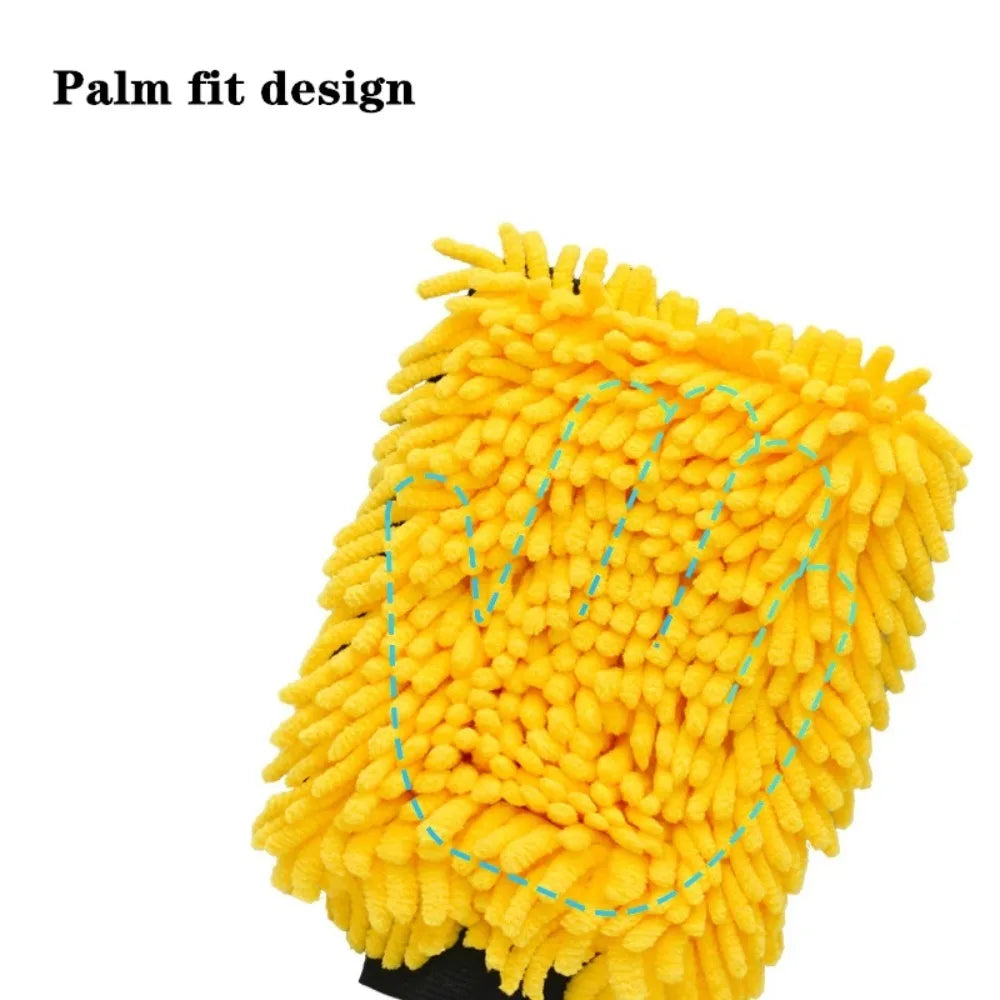 Car Washing Gloves Waterproof Microfiber Chenille Gloves Car Cleaning Mitt Detailing Brush Auto Care Double-faced Glove