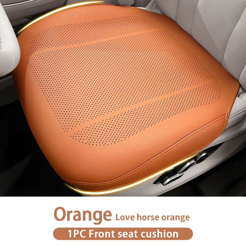 Universal Car Seat Cushion Leather Thin Breathable Hole Summer Car Interior Seat Cover Four Seasons Automotive Parts