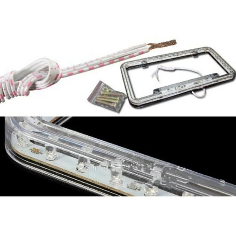 Car License Plate Frame 12V LED Lighting Acrylic U.S. Standard Car Led Luminous License Plate Frame for All Cars