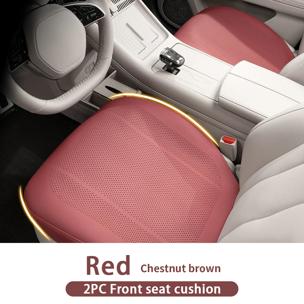 Universal Car Seat Cushion Leather Thin Breathable Hole Summer Car Interior Seat Cover Four Seasons Automotive Parts