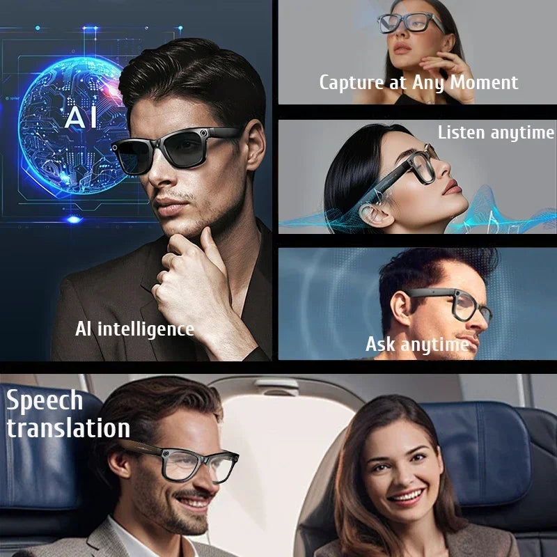 Lenovo AI Smart Glasses AI Translation 8MP HD Camera 4K Shooting Image Bluetooth Call Recording Music Smart Sunglasses 2026 New