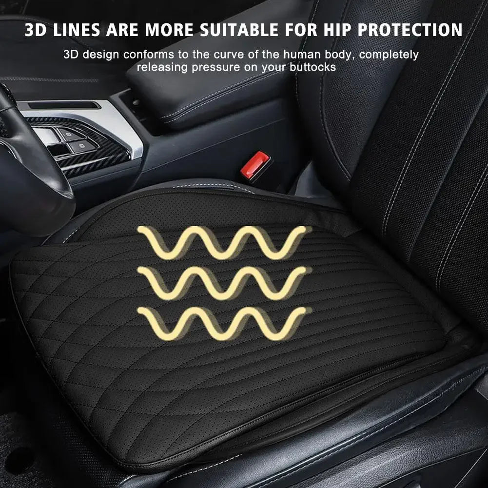 54cm Universal Car Seat Cushion - Breathable Leather with Non-Slip Grip, High Rebound Sponge Support Pad for Commercial Vehicles