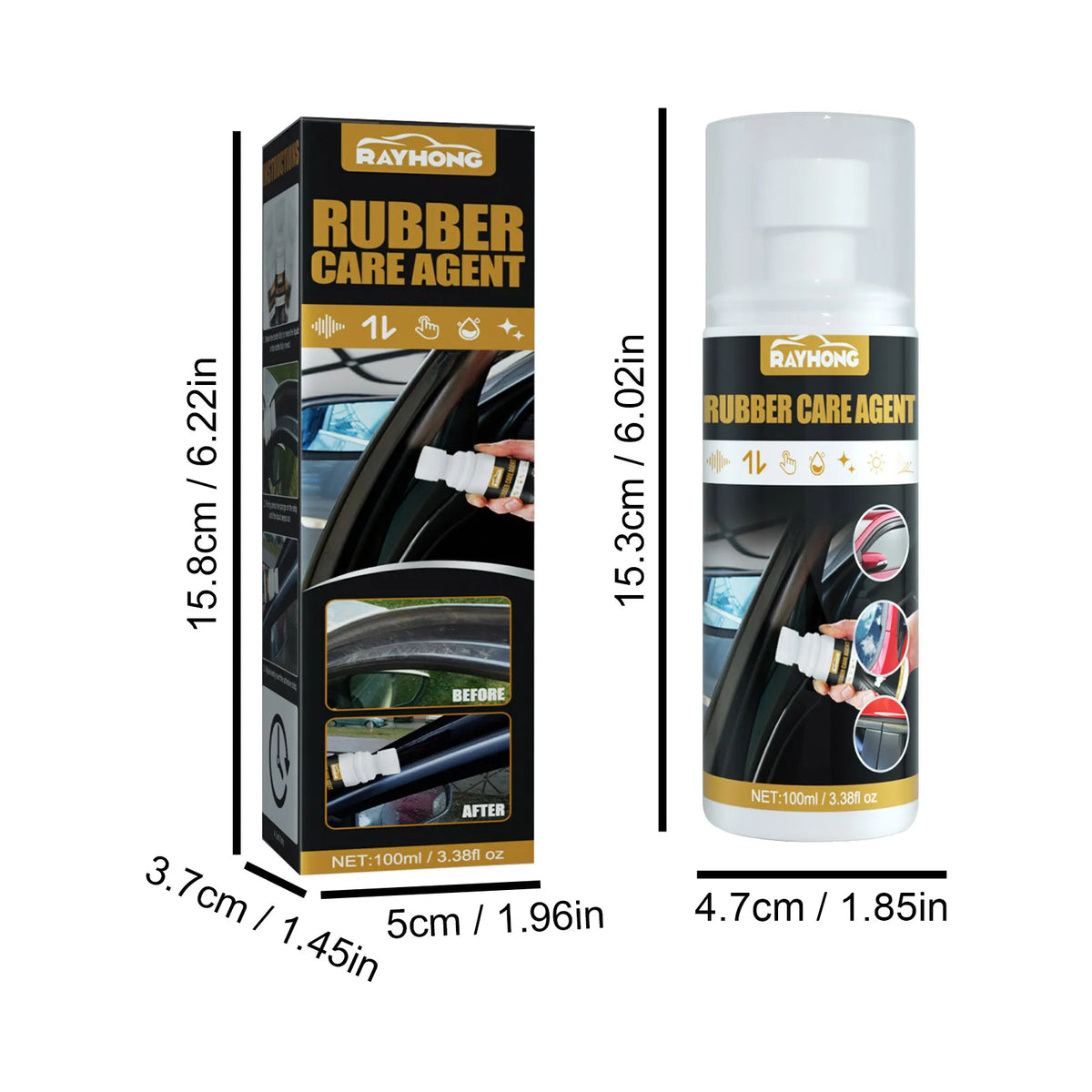 Car Rubber Curing Agent Renovator Care Spray Auto Liquid Wax Polishing Agent Care Agent Car Cleaner Protective Agent Car Care