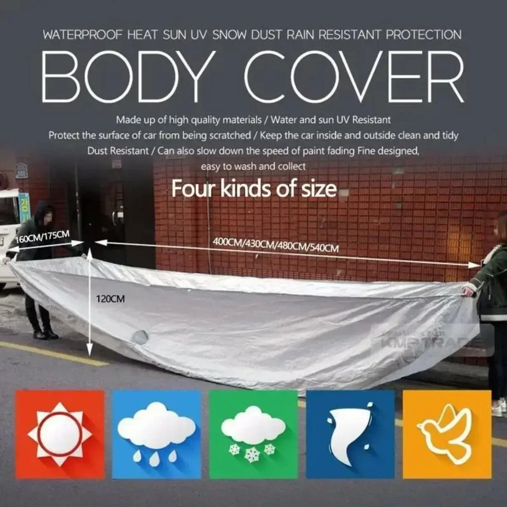Universal Full Car Cover Portable Outdoor Waterproof UV Protection Anti-Scratch Resistant Car Clothing Auto Dust Cover Accessory