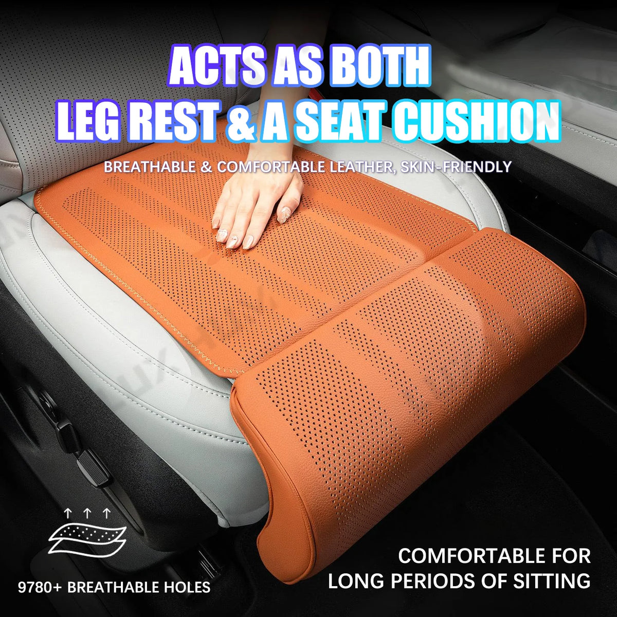 Universal Car Seat Cover with Leg Support Cushion Anti Slip Breathable Seat Protection Pad Legrest Cushion Relieve Soreness