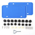 2pc Black Silicone License Plate Frame Weatherproof Anti-Rust American Car License Plate Frame Bracket Universal Car Accessories