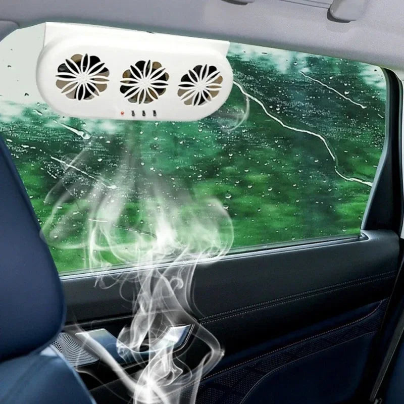 Solar Powered Car Exhaust Fan 3 Head Electric Car Cooling Fan USB Charging Window Ventilator Front Rear Seat Purifiers Radiator