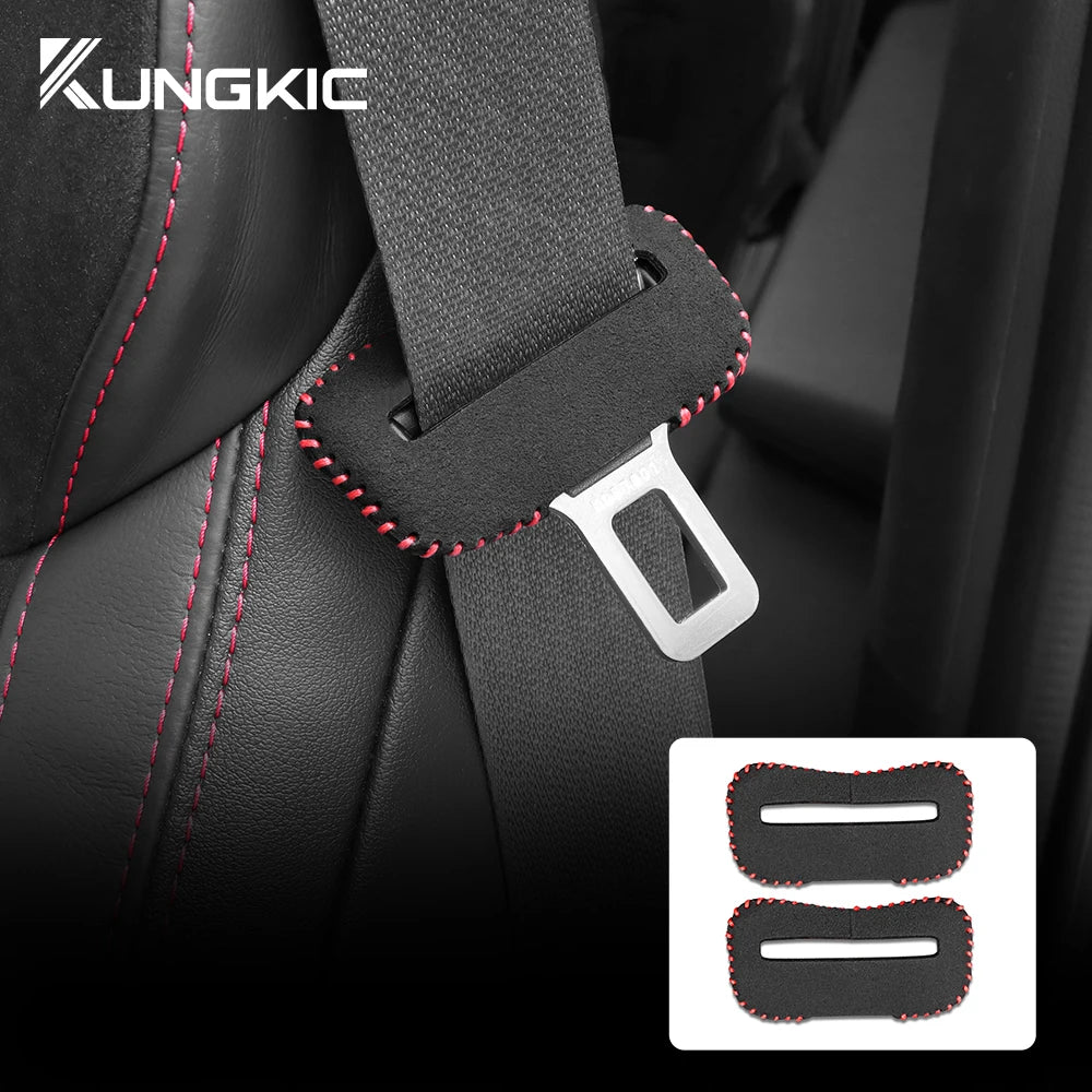Universal Car Seat Belt Buckle Clip Protector leather Interior Button Case Anti-Scratch Cover Safety Accessories Small Size