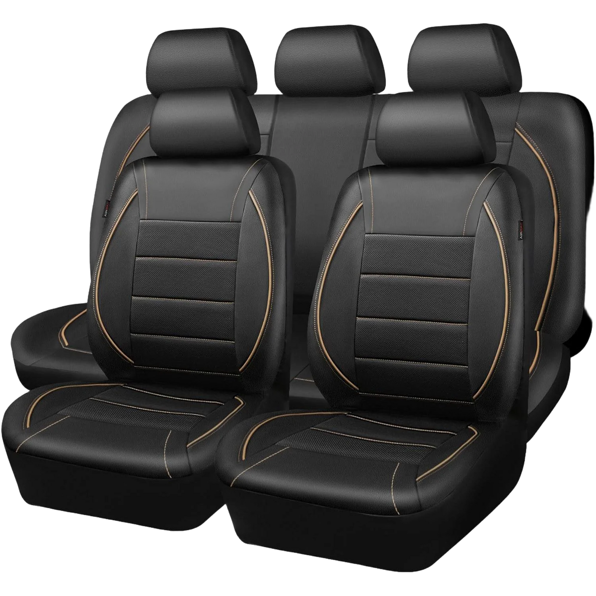 5 Seats Universal Car Seat Covers Full Set PU Leather Breathable Easy Clean Interior Protection