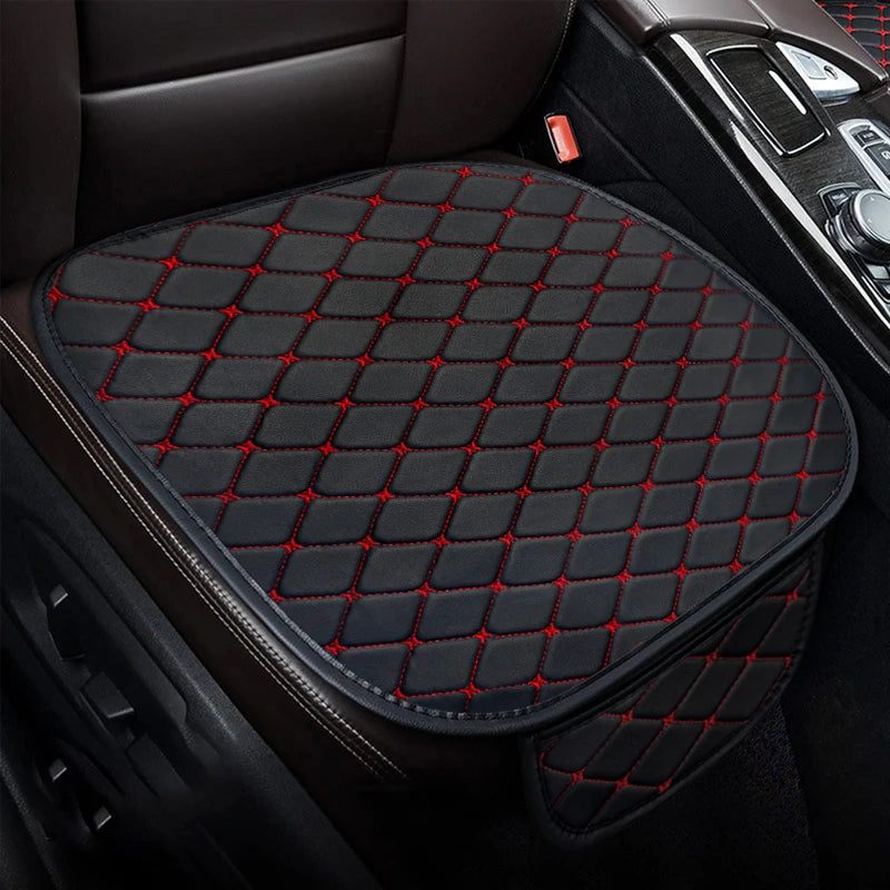 Universal Full Set PU Leather Car Seat Covers Front & Rear Four-Season Breathable Seat Cushion Anti-Slip Auto Seat Protector