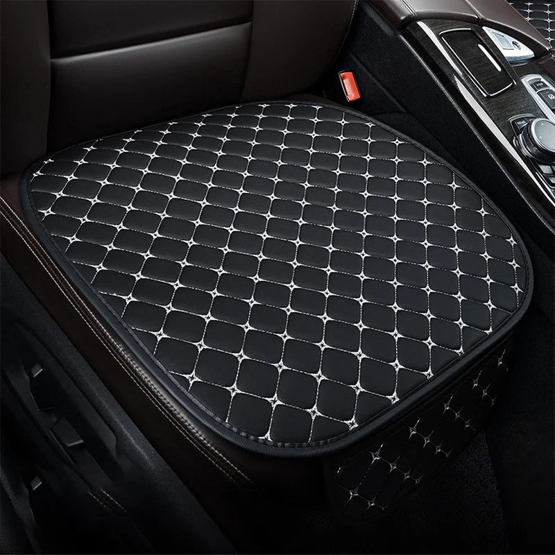Car Seat Cover Universal PU Leather Seat Cushion Protective Cover Auto Protector Pad with Storage Pocket Four Seasons