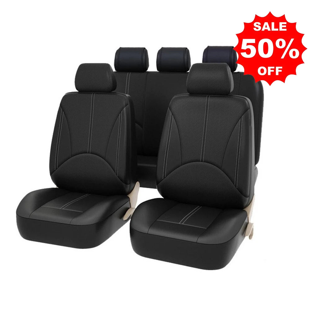 Car Seat Cover PU Leather Universal Full Set Vehicle Seat Cushion Full Surround Protective Pad Interior Accessories