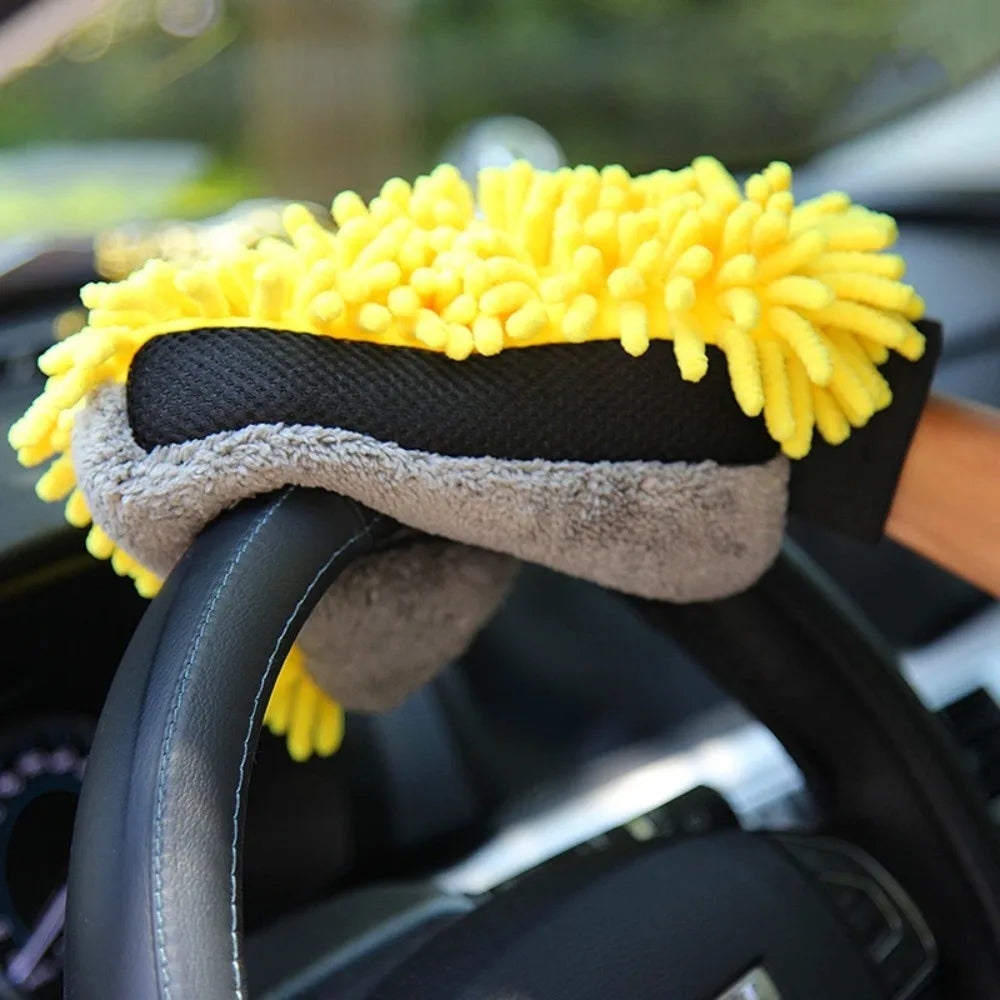 Car Washing Gloves Waterproof Microfiber Chenille Gloves Car Cleaning Mitt Detailing Brush Auto Care Double-faced Glove
