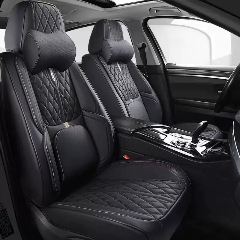 Universal Car Seat Covers Full Covered Durable Artificial Leather Seat Cushion for 90% Sedan SUV  Include Front and Rear Cover