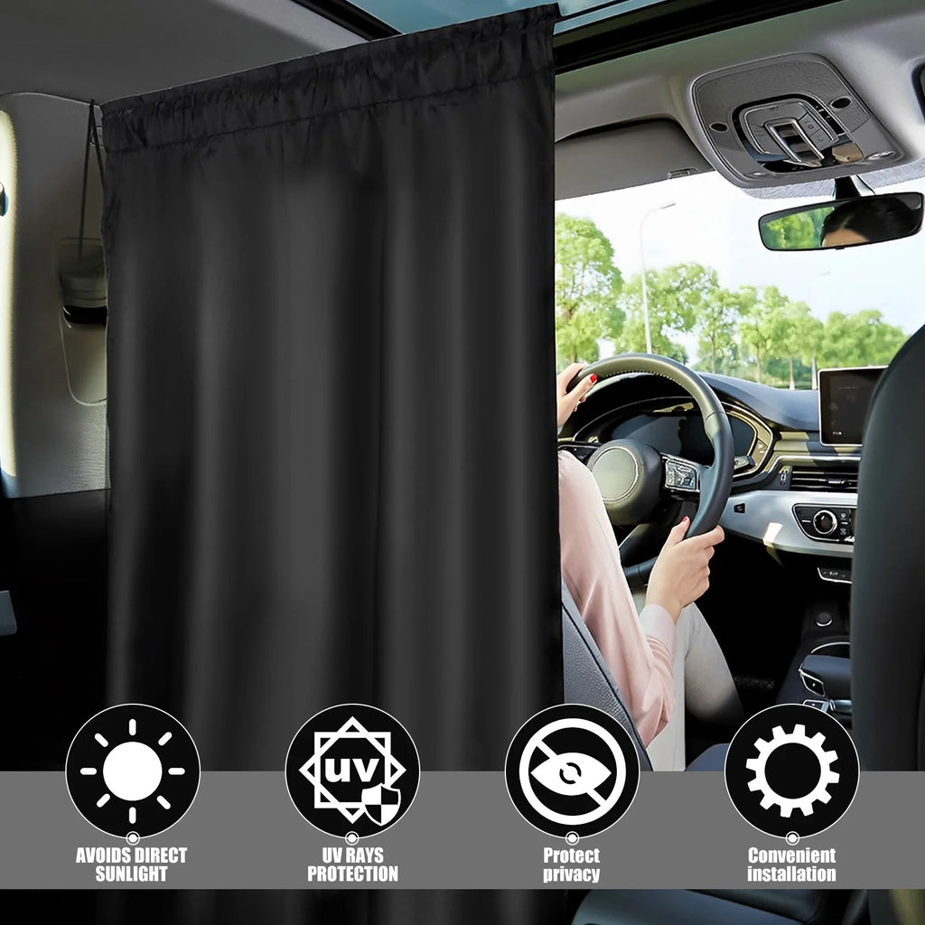 Car Blackout Curtains Sunshade Side Windows Car Partition Curtains Between the Front and Rear Seats Car Privacy Curtains Travel