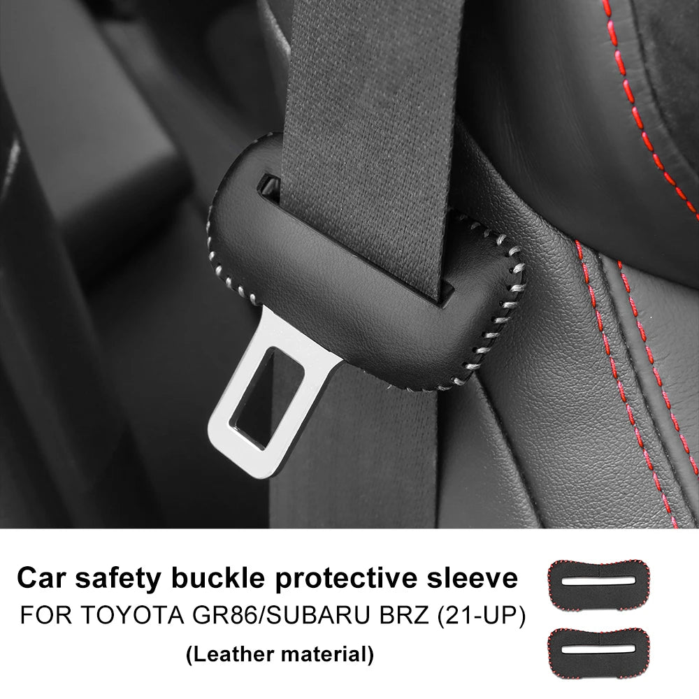 Universal Car Seat Belt Buckle Clip Protector leather Interior Button Case Anti-Scratch Cover Safety Accessories Small Size