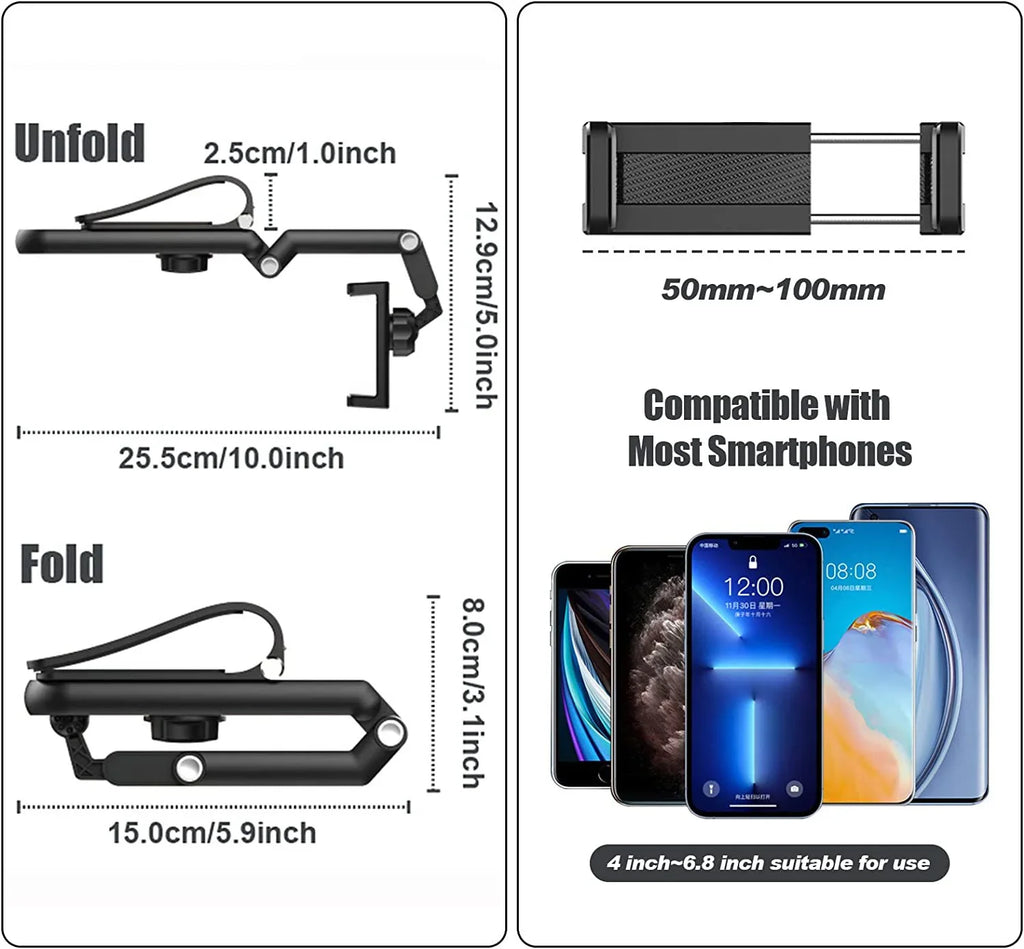 Car 360° Rotatable Multifunctional Sun Visor Phone Mount – Universal Fit for All Smartphones