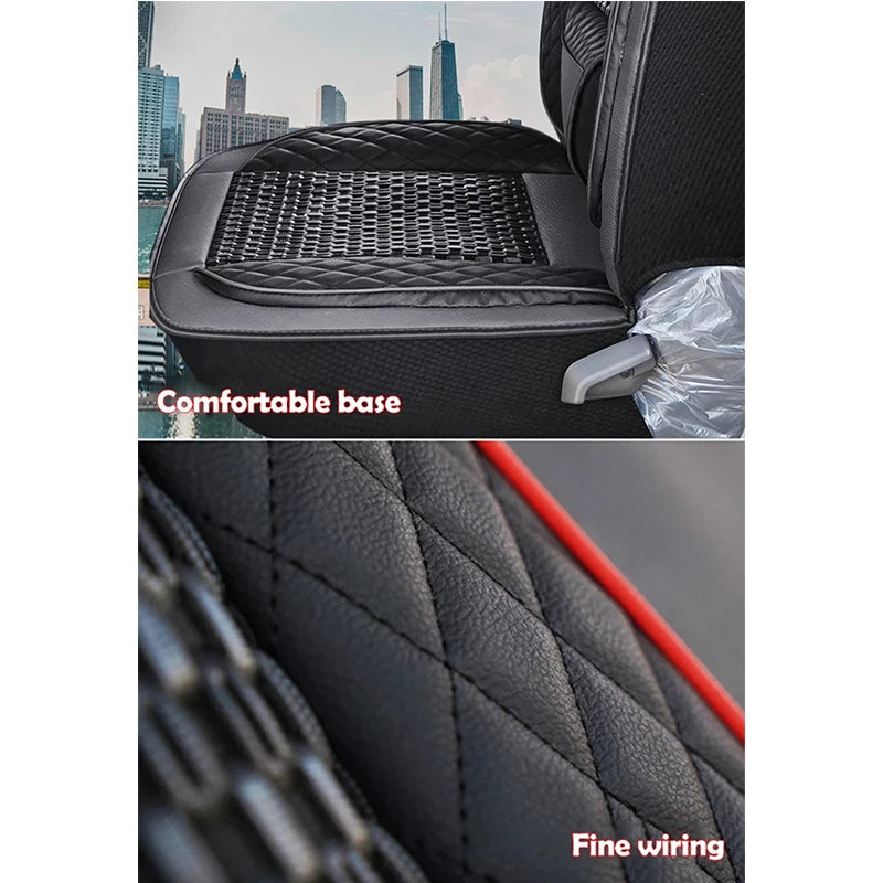 Universal Fit PU Leather Car Seat Cover Protector with Backrest Breathable 1 Piece Front for 95% Cars Sedan SUV Pickup Van