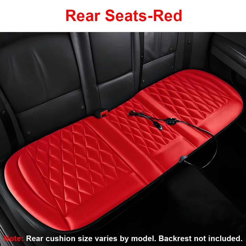 12V Universal Car Heated Seats Cushion Fast Heating Car Seat Covers Warm Winter Car Accessories Heating Pads Available Black＆Red