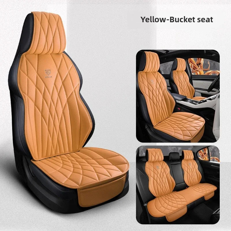 Universal Car Seat Cover Set Leather Car Seat Protective Covers Car Accessories Interior Comfortable Auto Seat Cushion Full Set