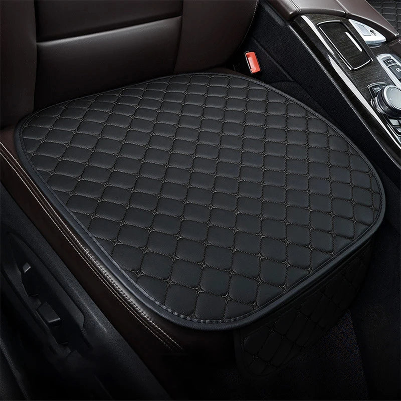 Car Seat Cover Universal PU Leather Seat Cushion Protective Cover Auto Protector Pad with Storage Pocket Four Seasons