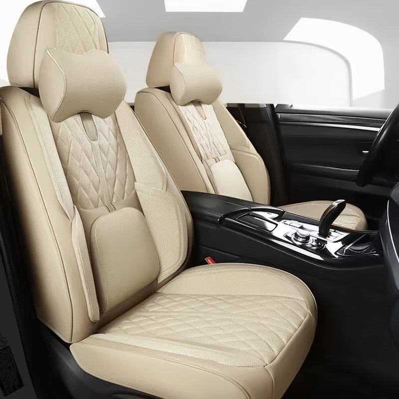 Universal Car Seat Covers Full Covered Durable Artificial Leather Seat Cushion for 90% Sedan SUV  Include Front and Rear Cover
