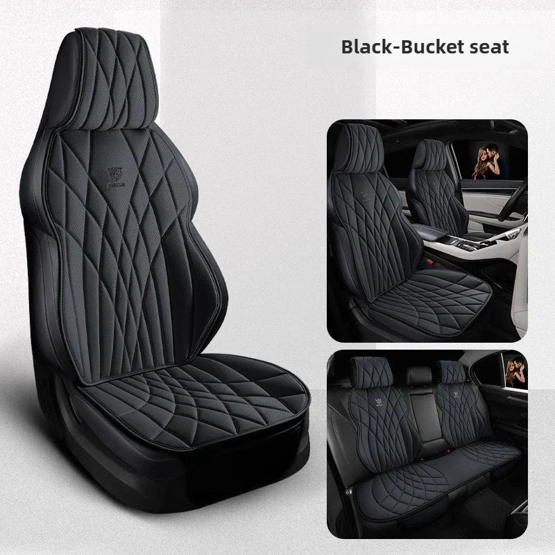 Universal Car Seat Cover Set Leather Car Seat Protective Covers Car Accessories Interior Comfortable Auto Seat Cushion Full Set