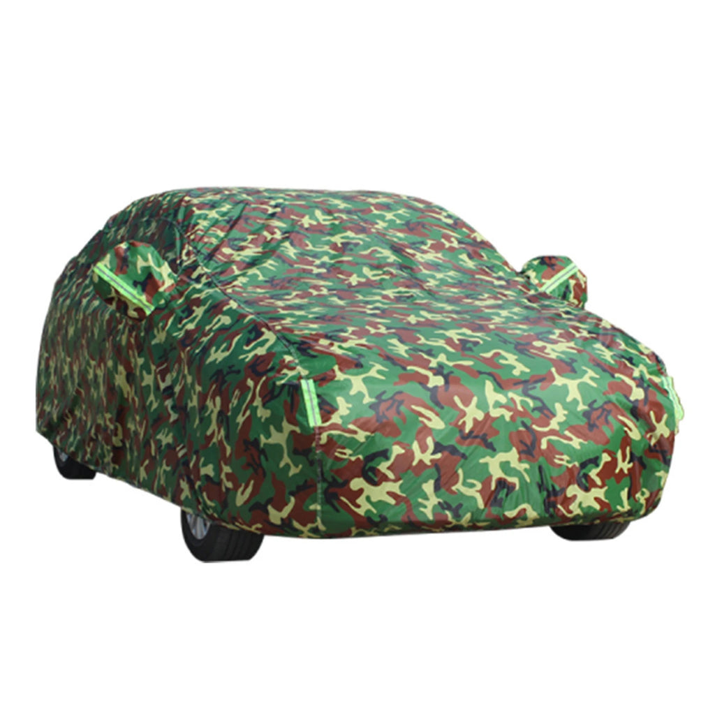 Car Cover All-weather Protection Full Covers with Reflective Strip Camouflage Style Auto Cover Sunscreen Protection