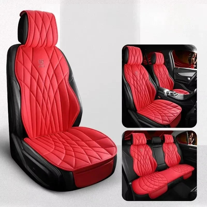 Universal Car Seat Cover Set Leather Car Seat Protective Covers Car Accessories Interior Comfortable Auto Seat Cushion Full Set