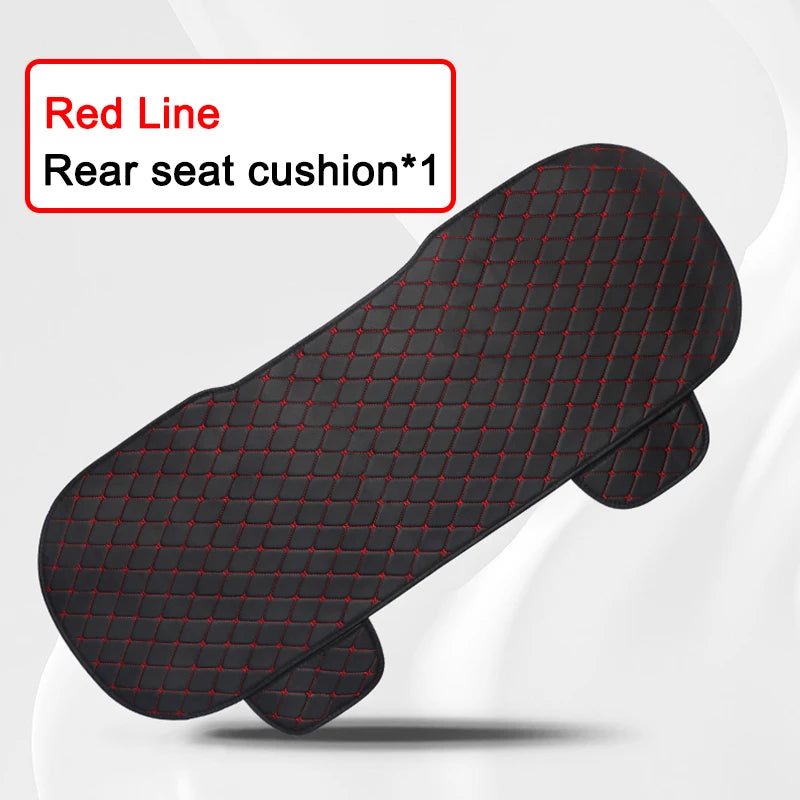 Universal Full Set PU Leather Car Seat Covers Front & Rear Four-Season Breathable Seat Cushion Anti-Slip Auto Seat Protector
