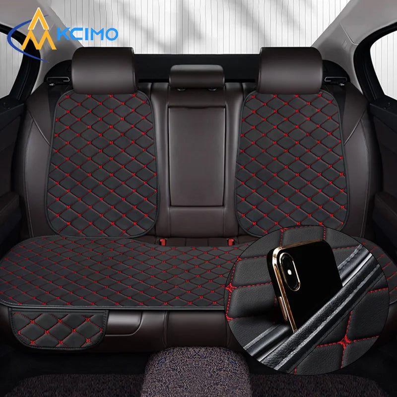 Universal Full Set PU Leather Car Seat Covers Front & Rear Four-Season Breathable Seat Cushion Anti-Slip Auto Seat Protector