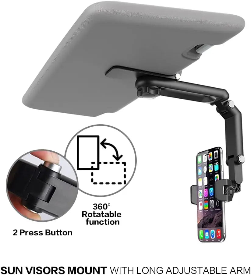 Car 360° Rotatable Multifunctional Sun Visor Phone Mount – Universal Fit for All Smartphones