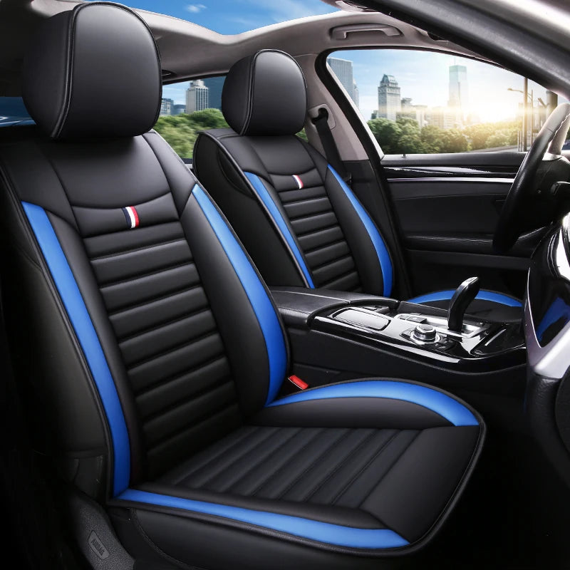 Universal 5-Piece Car Seat Covers Set, PU Leather for Year-Round Comfort & Durability, Form-Fitting Design Fits 95% of Vehicles