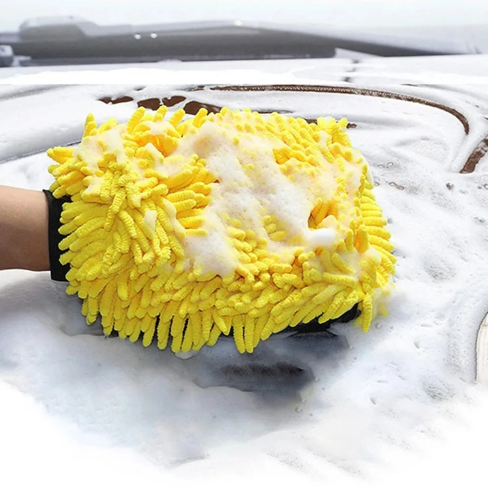 Car Washing Gloves Waterproof Microfiber Chenille Gloves Car Cleaning Mitt Detailing Brush Auto Care Double-faced Glove