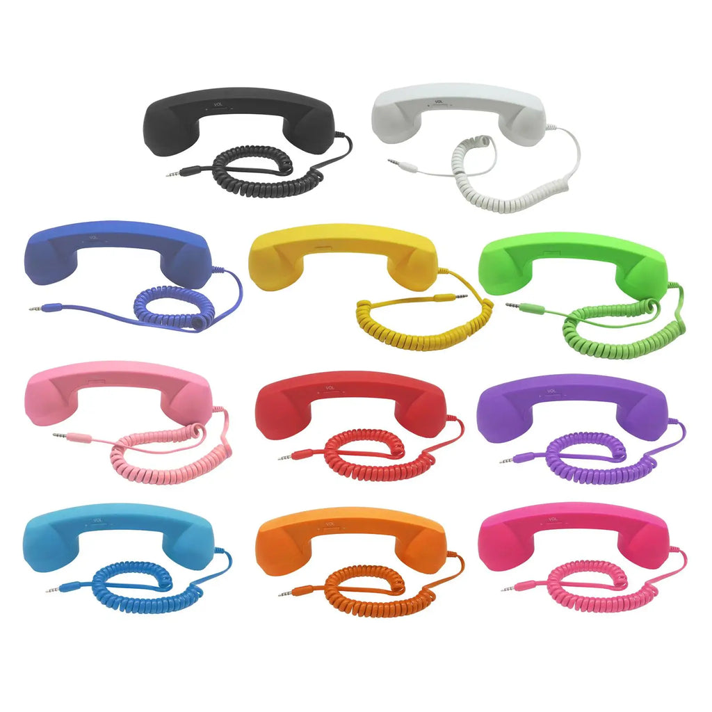 Retro Telephone Handset 3.5mm Stylish Comfort Classic Radiation Proof Handset Receiver Mic Speaker for iPhone Smartphone