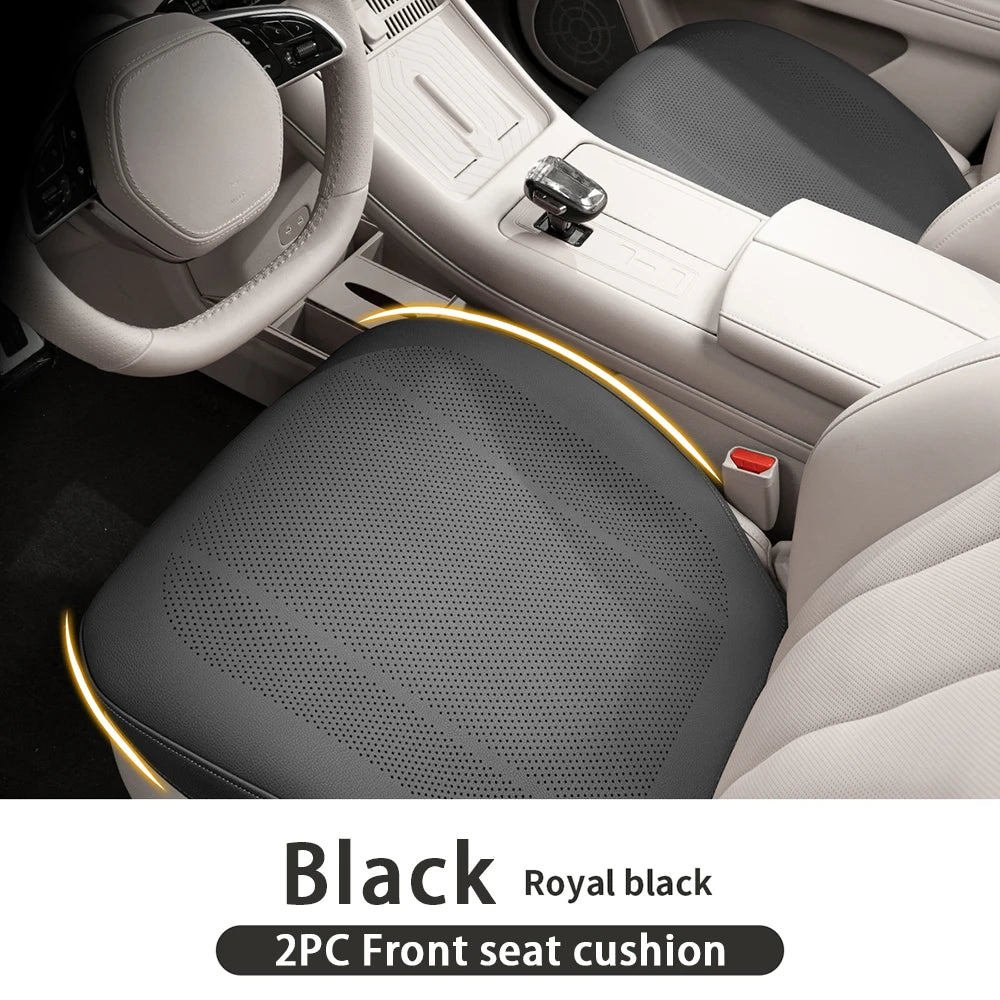 Universal Car Seat Cushion Leather Thin Breathable Hole Summer Car Interior Seat Cover Four Seasons Automotive Parts