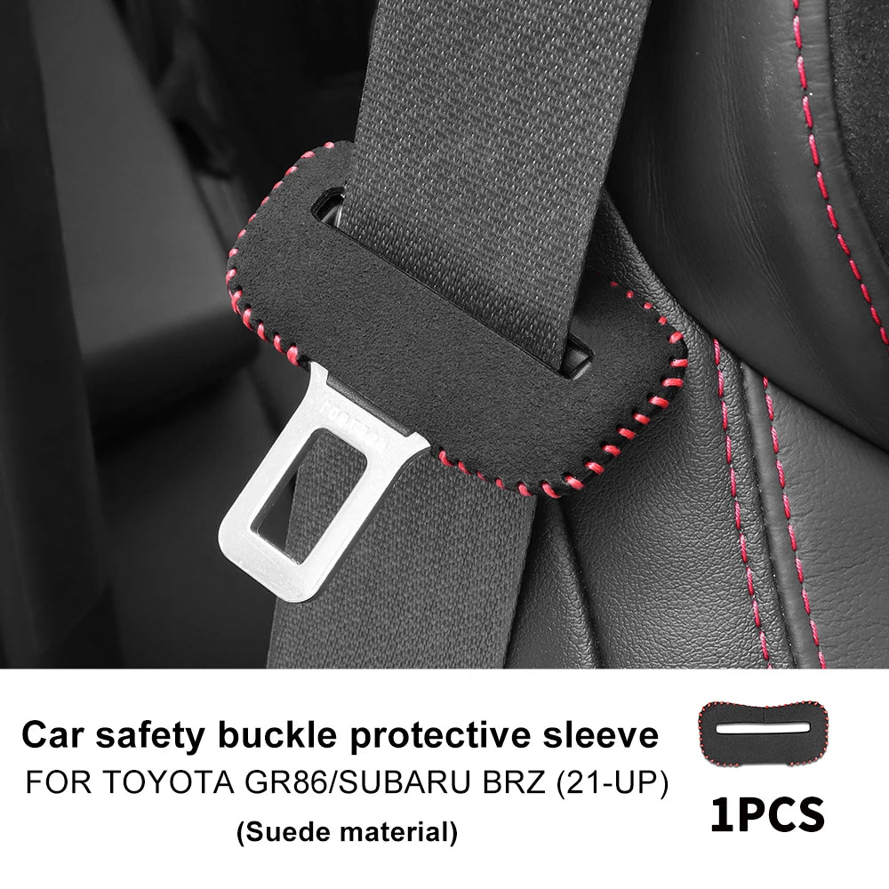 Universal Car Seat Belt Buckle Clip Protector leather Interior Button Case Anti-Scratch Cover Safety Accessories Small Size