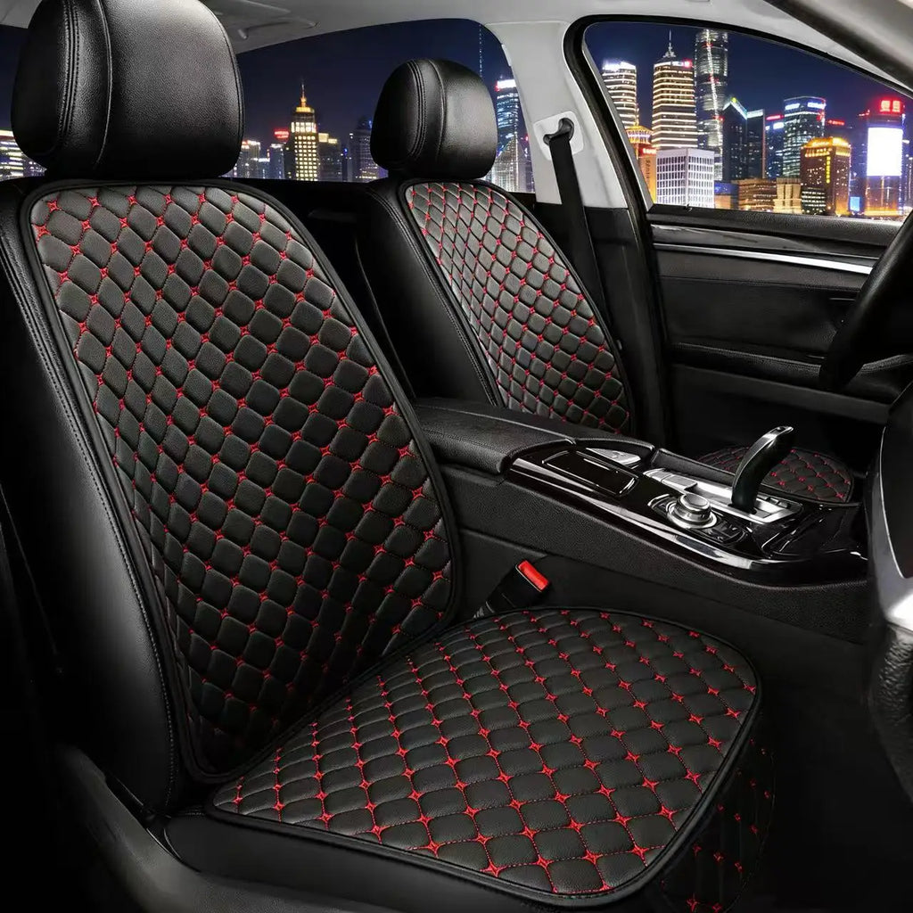 Car seat cushion leather all season universal 7-piece set, single seat anti slip, wear-resistant, no tie, portable rear five sea