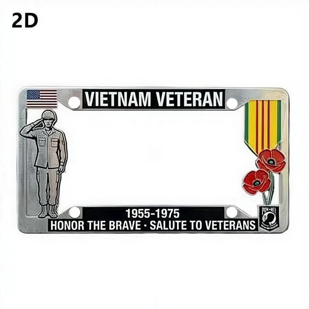 Commemorative Anniversary License Plate Frame 12x6 Inch Metal Auto Plate Holder Patriotic Collector Car Accessory