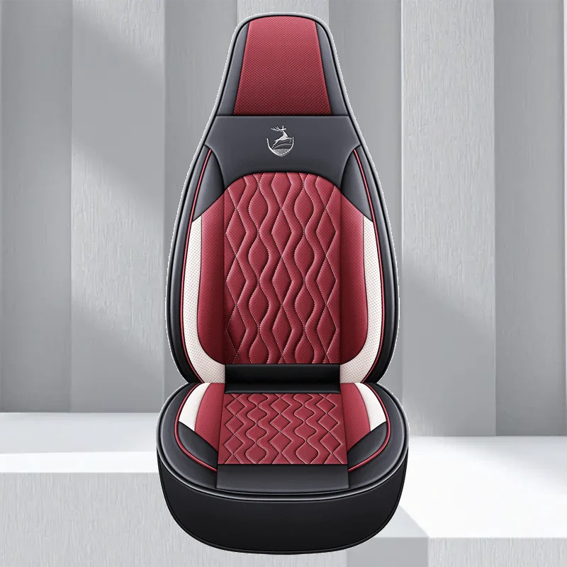 Universal Single  Car Seat Cover - Full-Wrap Design  Perforated PU Leather (Breathable & Durable), All-Season Fit for Most Cars