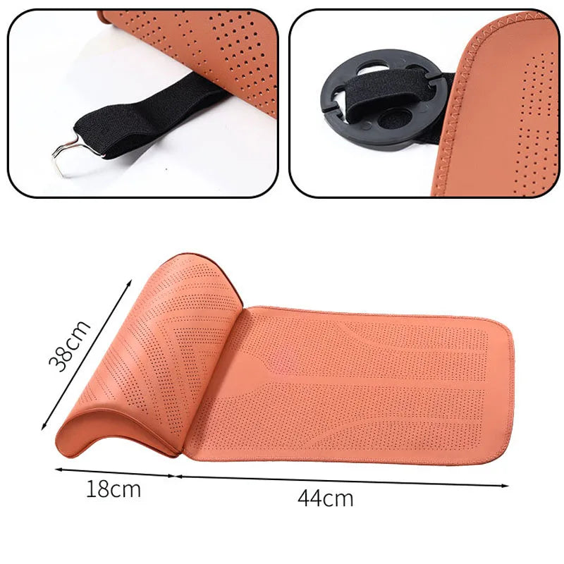 Universal Car Seat Cushion With C-Curve For Leg Support Seat Extender Breathable Perforated Leather Cover Memory Foam Seat Cover