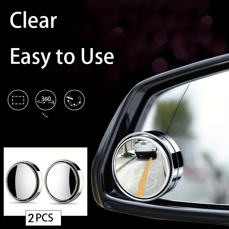 2-piece Set of 360 Degree High-definition Circular Car Rearview Mirrors, Reverse Blind Spot Rearview Mirror Auxiliary Mirror - AliExpress