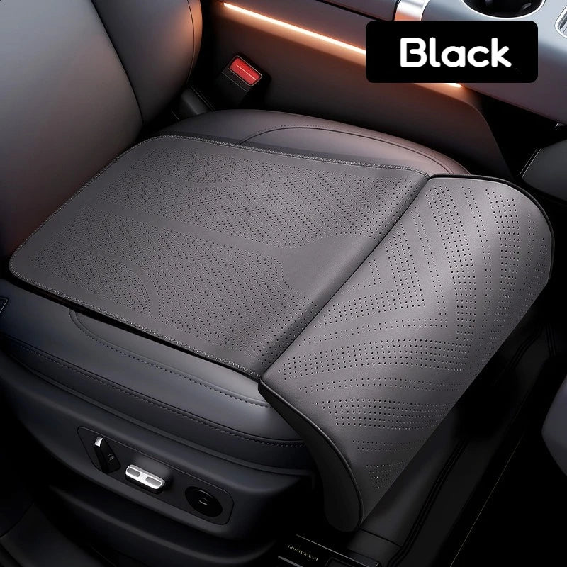 Universal Car Seat Cushion With C-Curve For Leg Support Seat Extender Breathable Perforated Leather Cover Memory Foam Seat Cover