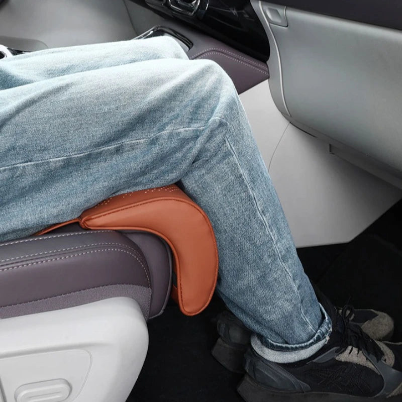 Universal Car Seat Cushion With C-Curve For Leg Support Seat Extender Breathable Perforated Leather Cover Memory Foam Seat Cover