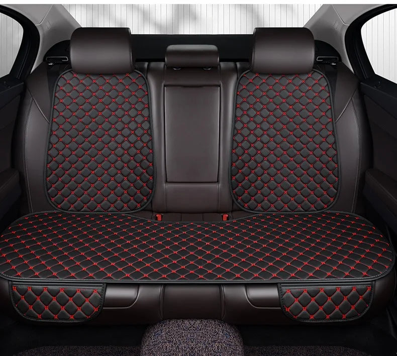 Car Seat Cover Universal PU Leather Seat Cushion Protective Cover Auto Protector Pad with Storage Pocket Four Seasons