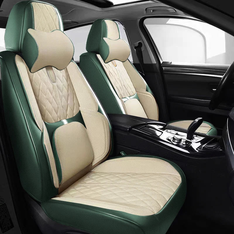 Universal Car Seat Covers Full Covered Durable Artificial Leather Seat Cushion for 90% Sedan SUV  Include Front and Rear Cover