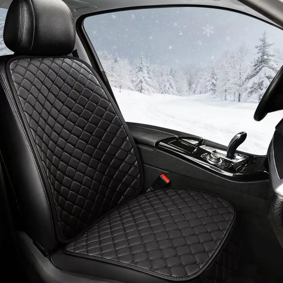 Car seat cushion leather all season universal 7-piece set, single seat anti slip, wear-resistant, no tie, portable rear five sea